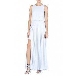 BCBG pleated maxi dress gown